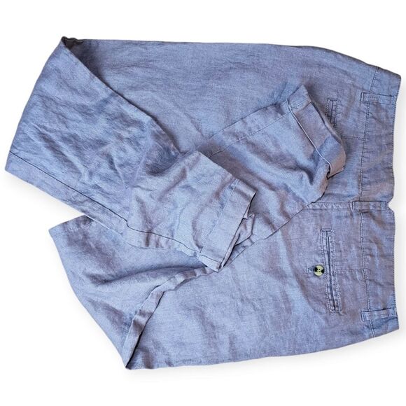 Silvian Heach Lavender Lilac Linen Cuffed Pants - Picture 4 of 8